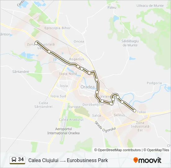 34 Bus Line Map