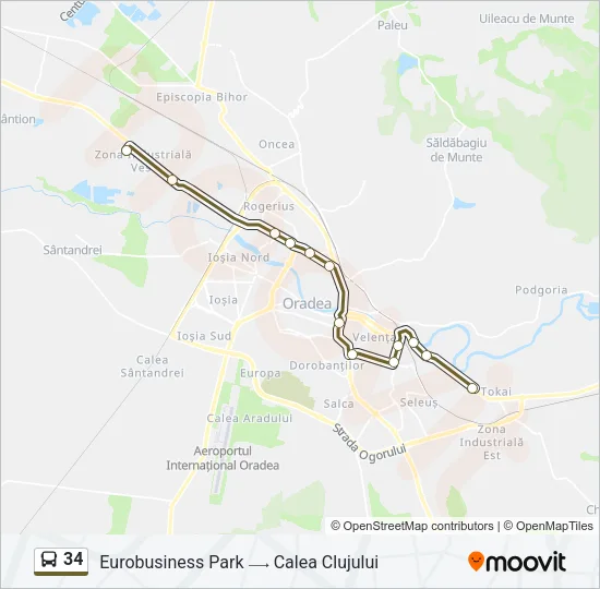 34 Bus Line Map