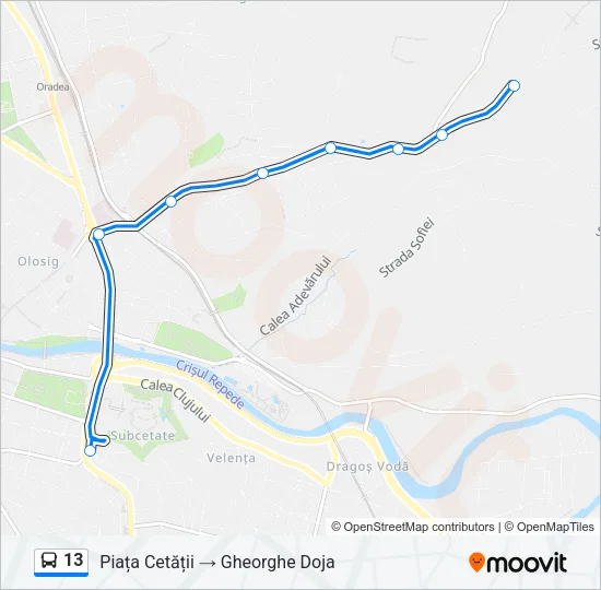13 Bus Line Map