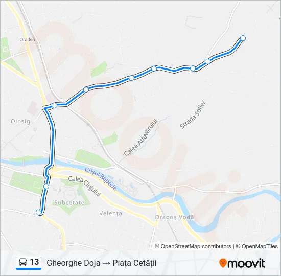 13 Bus Line Map