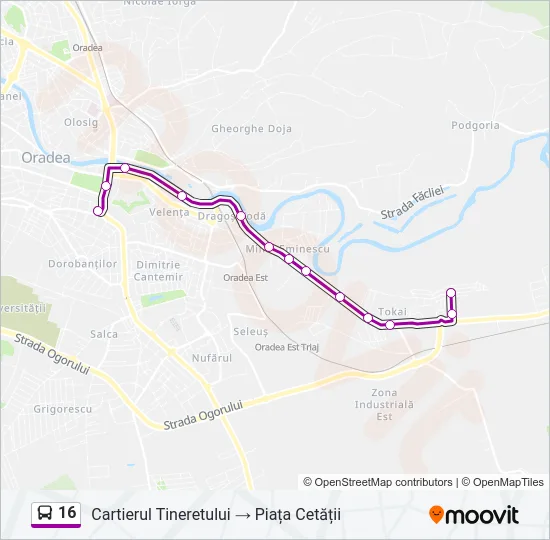 16 Bus Line Map