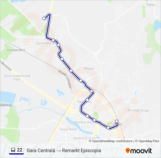 22 Bus Line Map