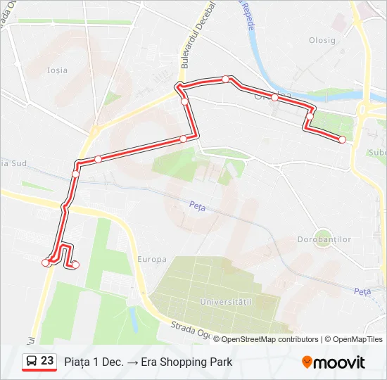23 Bus Line Map