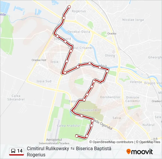 14 Bus Line Map