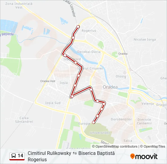 14 Bus Line Map