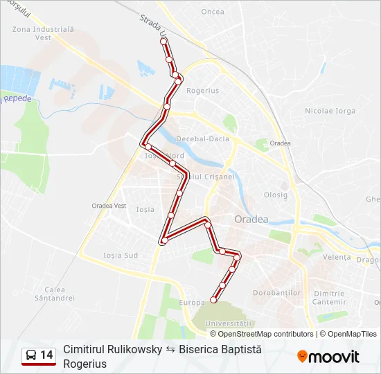 14 Bus Line Map