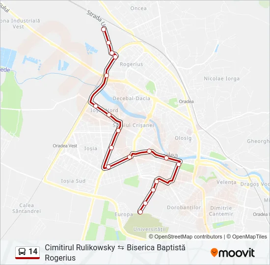 14 Bus Line Map