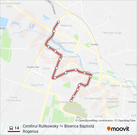 14 Bus Line Map