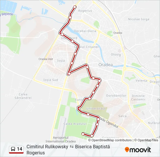 14 Bus Line Map