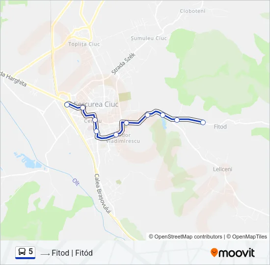 5 Bus Line Map