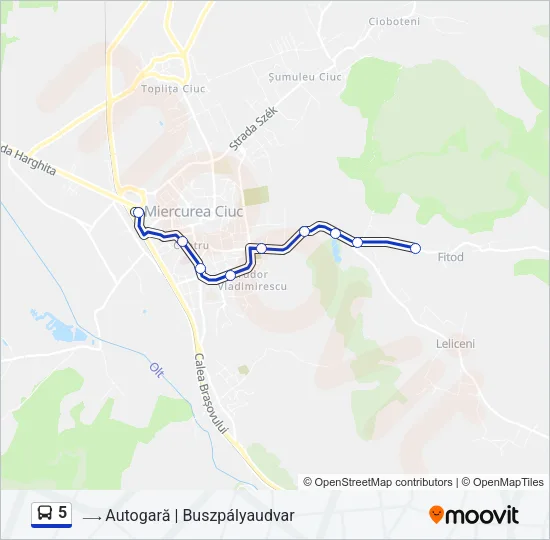 5 Bus Line Map
