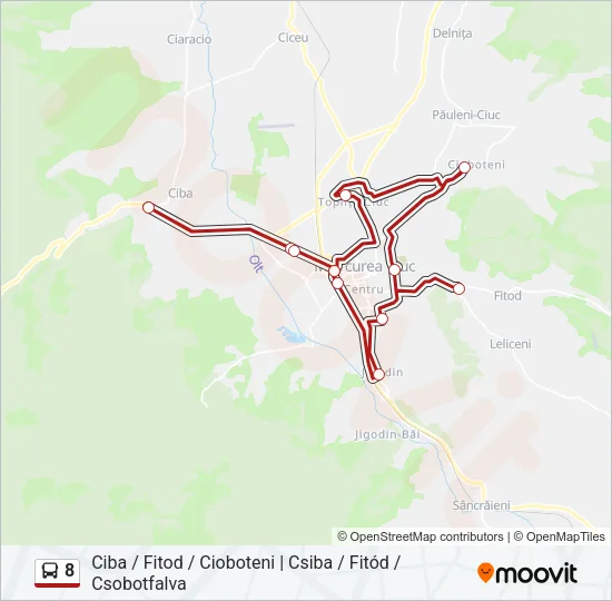 8 Bus Line Map