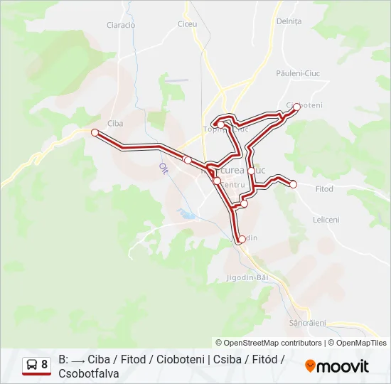 8 Bus Line Map