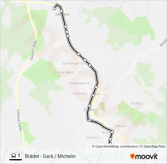 1 Bus Line Map