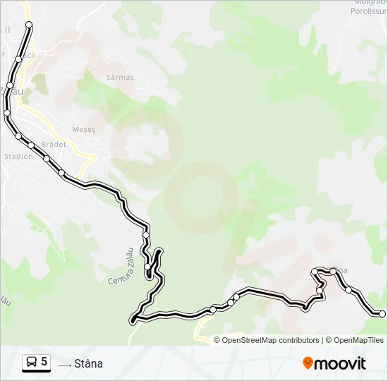 5 Bus Line Map