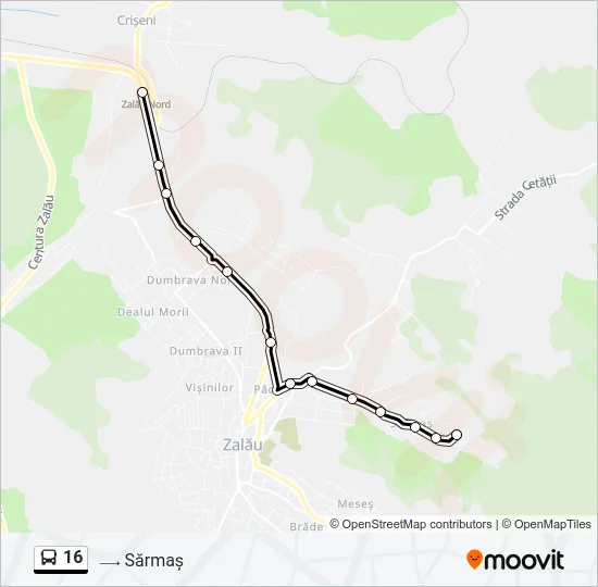 16 Bus Line Map
