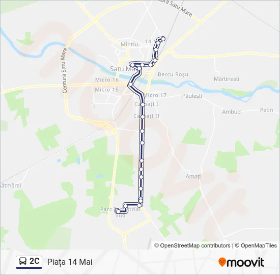 Traseu 2C: Program, Stații & Hărți - Piața 14 Mai (Actualizat)