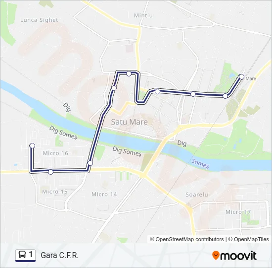 1 Bus Line Map