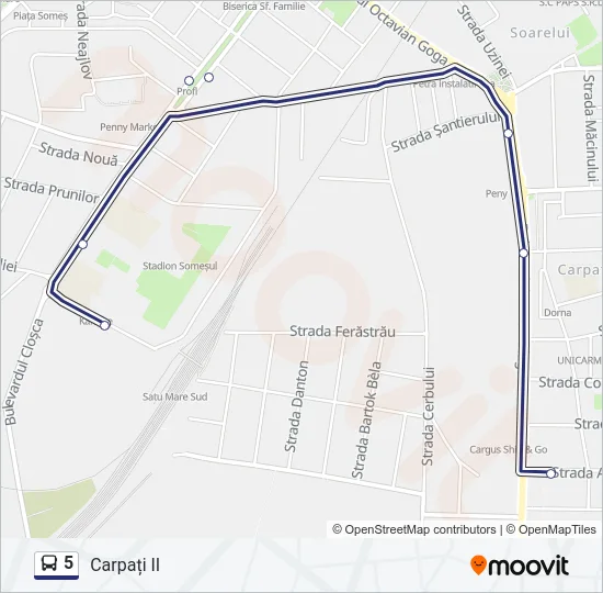 5 Bus Line Map