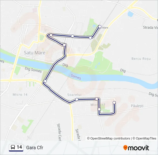 14 Bus Line Map