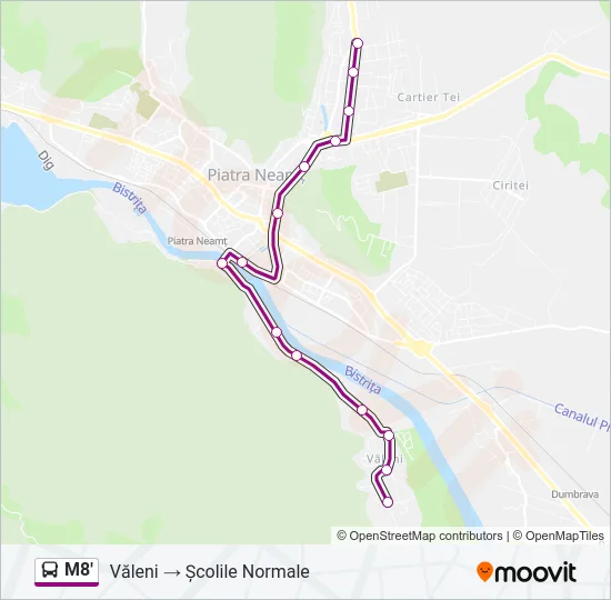 M8' Bus Line Map