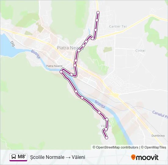 M8' Bus Line Map
