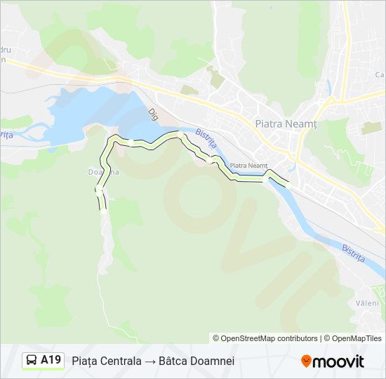 Hartă linie autobuz A19