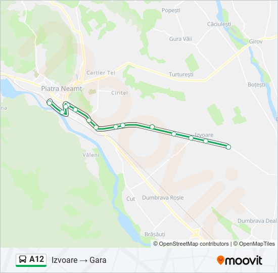 A12 bus Line Map