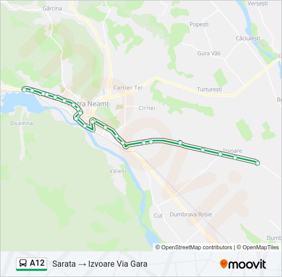 Hartă linie autobuz A12