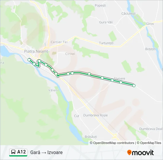 A12 Bus Line Map
