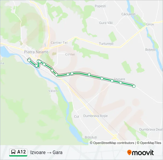 A12 Bus Line Map