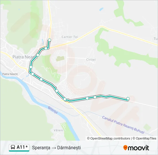 A11ᵃ Bus Line Map