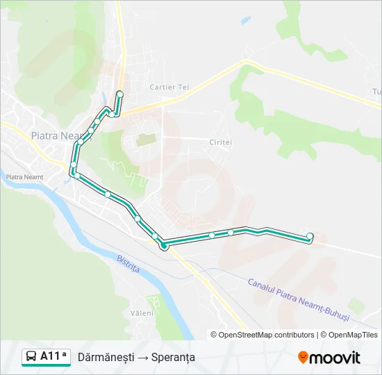 A11ᵃ Bus Line Map