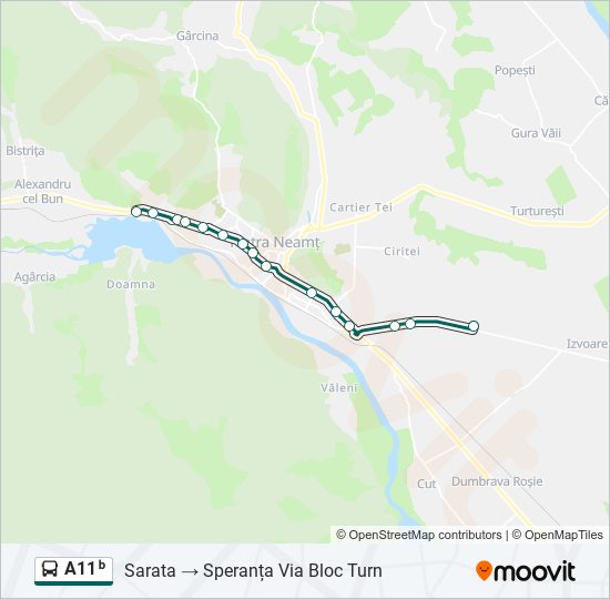 A11ᵇ bus Line Map