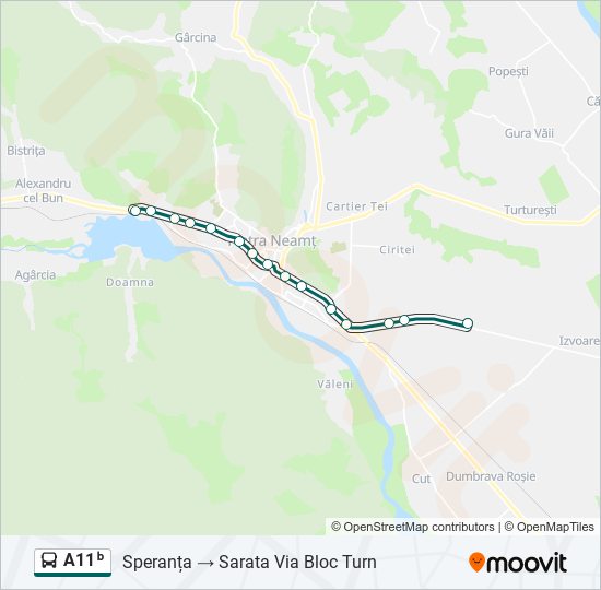 A11ᵇ bus Line Map