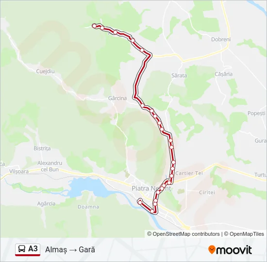 A3 Bus Line Map
