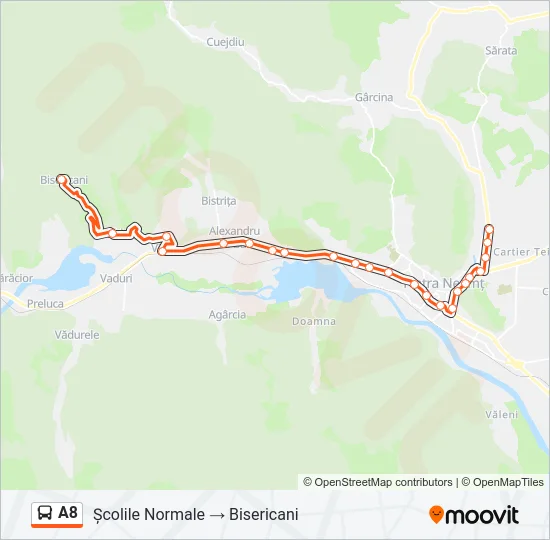 A8 Bus Line Map