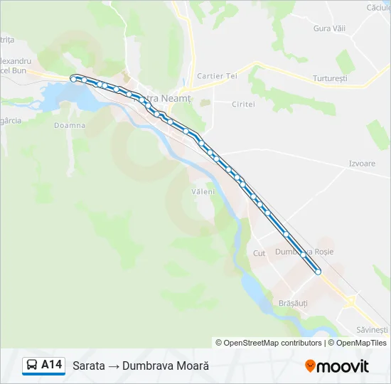 A14 Bus Line Map
