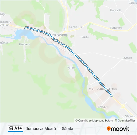A14 Bus Line Map