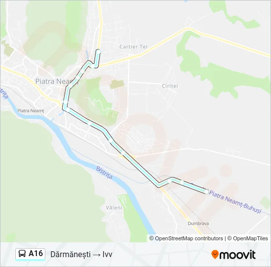 A16 Bus Line Map