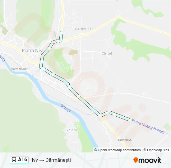 A16 Bus Line Map