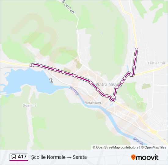 Hartă linie autobuz A17