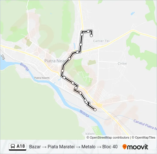 A18 Bus Line Map