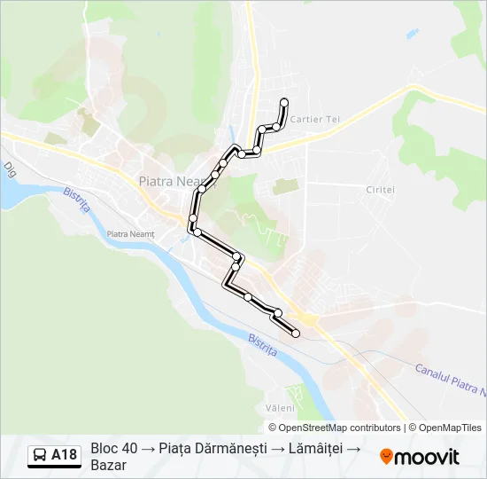 A18 Bus Line Map