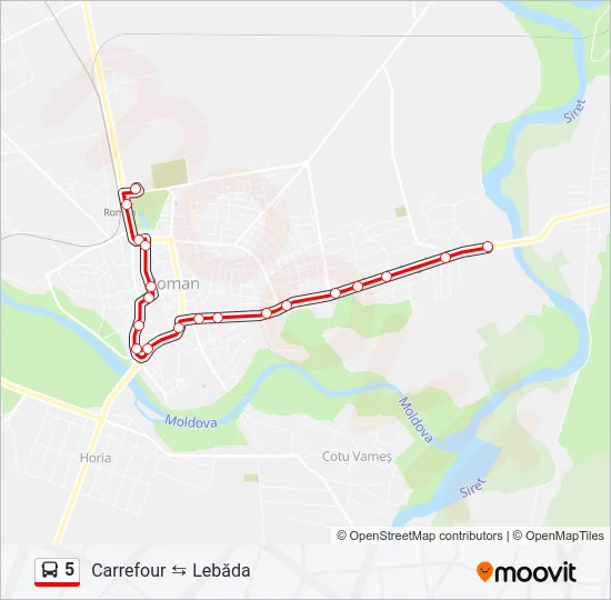 5 Bus Line Map