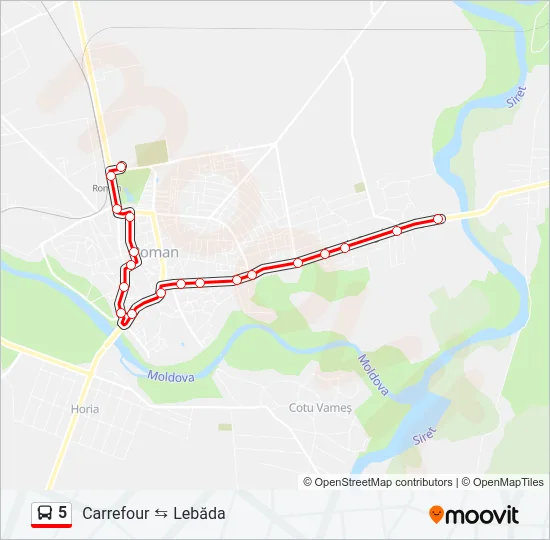 5 Bus Line Map