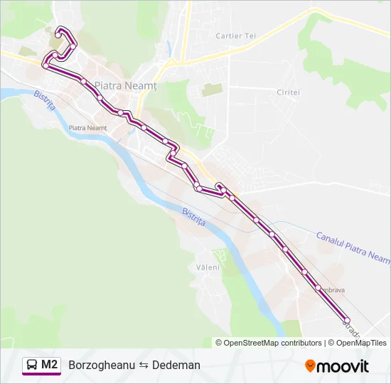 M2 Bus Line Map