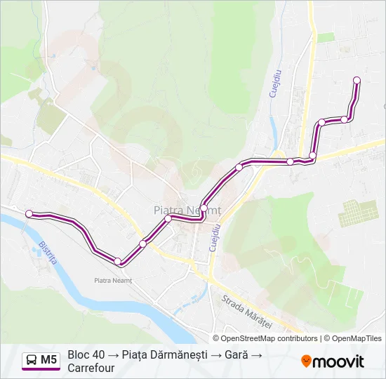 M5 Bus Line Map