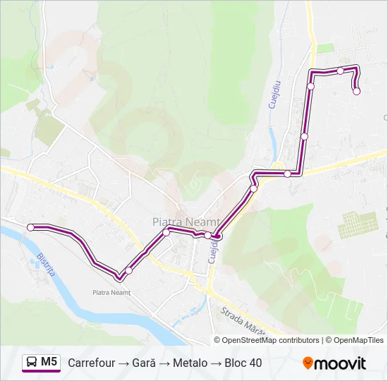 M5 Bus Line Map