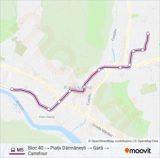 M5 bus Line Map